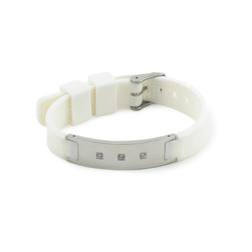 Trinity - Negative Ion Bracelet Silicone Band,Stainless Steel w/Swarovski Crystals